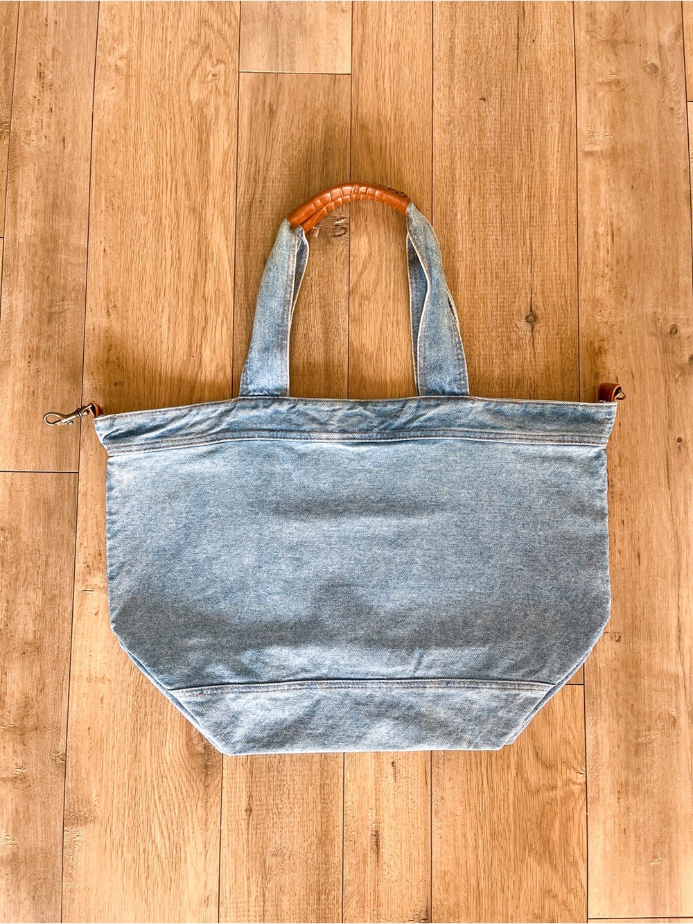 Vintage 80s Shane Light Wash Oversized Large Denim Tote Bag - Picture 12 of 14